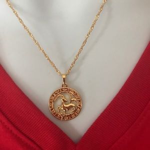 New Capricorn Zodiac Sign 18K GF Necklace